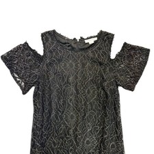 Black Lace Dress Cold Shoulder Women’s Large cocktail wedding date night LBD
