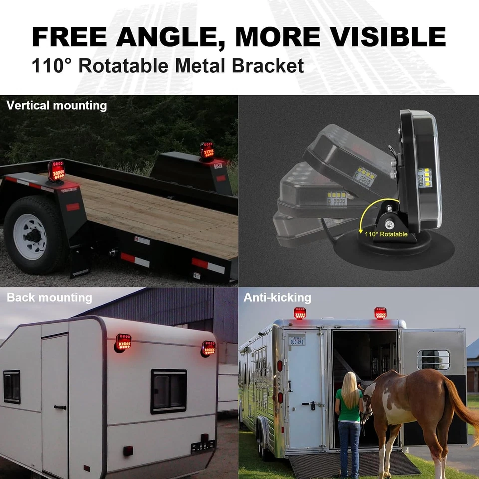 Wireless Trailer Lights 110° Rotatable, Magnetic LED Trailer Light for Towing T - Image 2 of 4