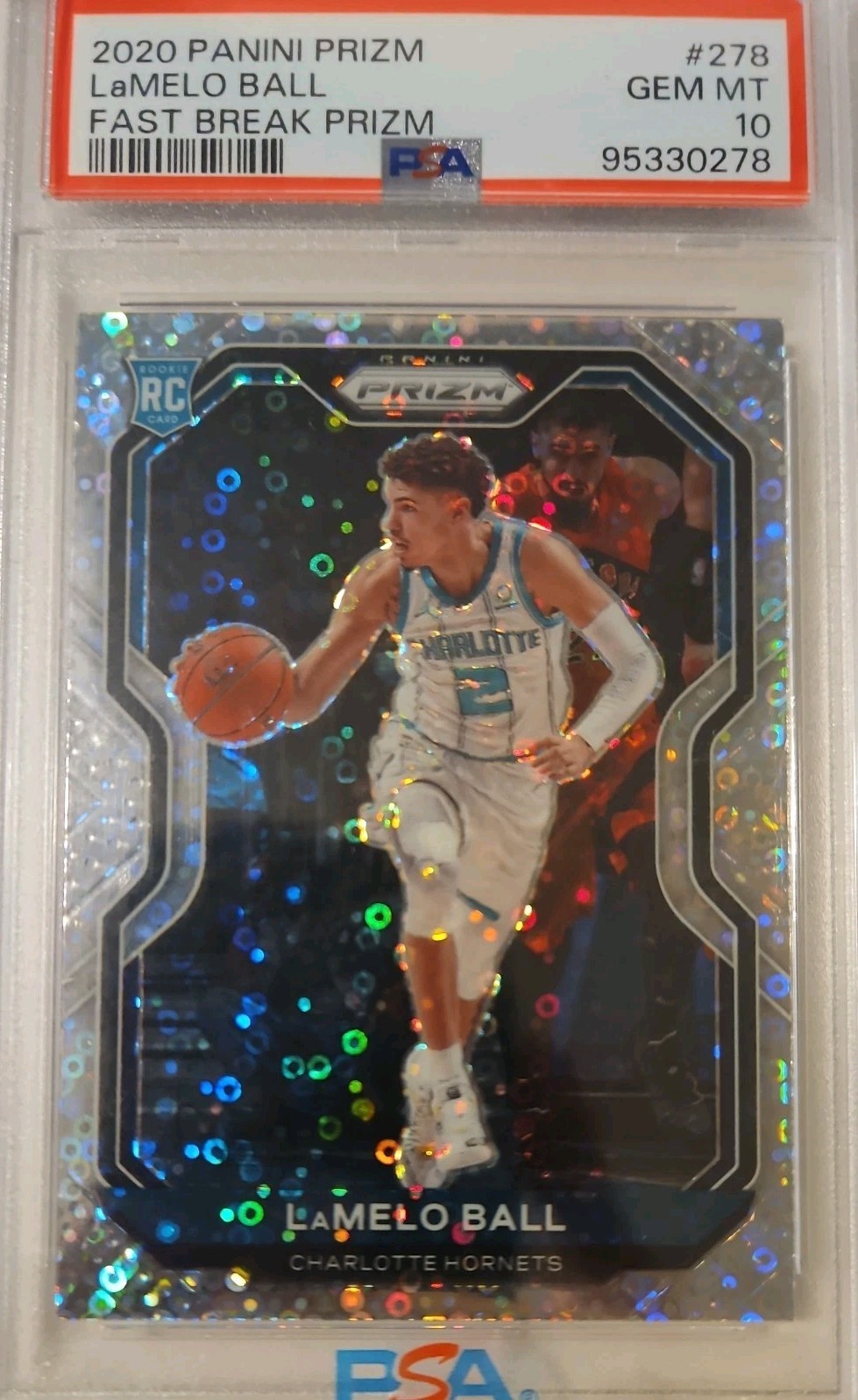2020 Panini Prizm Lamelo Ball Fast Break Prizm #278 Rookie PSA 10 Hornets NBA