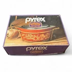 NEW Vtg 1978 Pyrex Designer 2.5QT Covered Casserole Rattan Cradle 4278 Dynasty