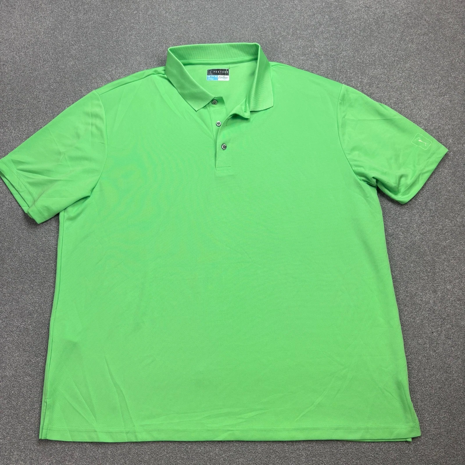 PGA Tour Shirt Adult 2XL Green Polo Golf Airflux Sport Button Top Outdoor Men
