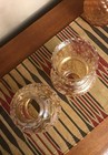 MCM Amber Glass Hurricane Lamp Crackle, Globe Shade, Ruffled Edge — photo 3