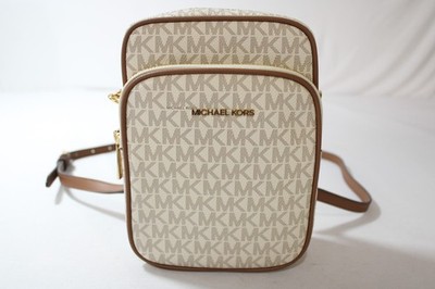 Michael Kors Womens Jet Set Chain Logo Medium Crossbody Bag CL8 Vanilla One Size