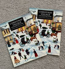 2 Christmas Village Sticker Books & 2 Sets Small Angel Boxes