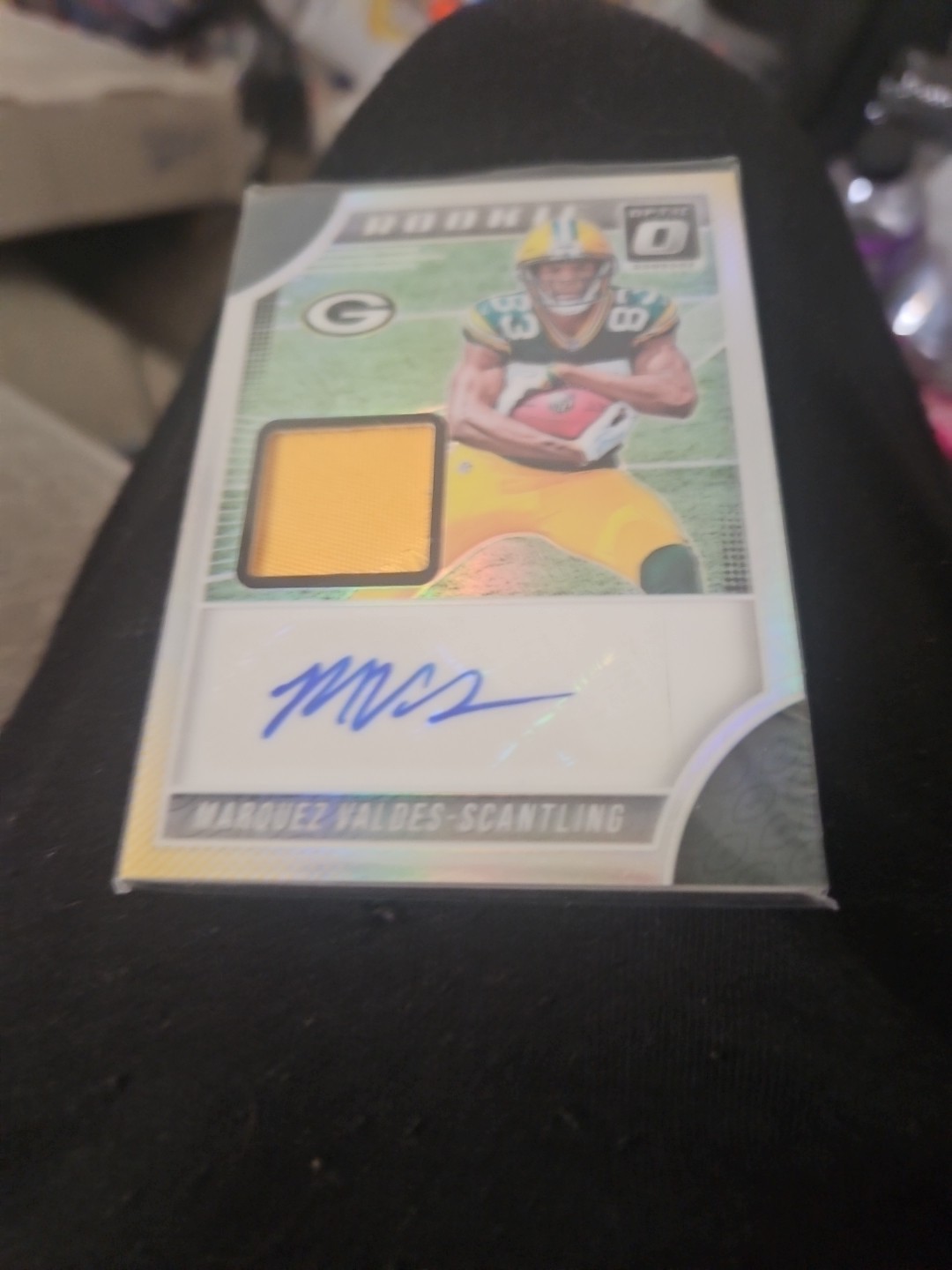MARQUEZ VALDES SCANTLING 2018 DONRUSS OPTIC RPA ROOKIE PATCH AUTO RC #/35 PRIZM