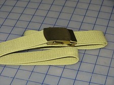  US military web belt made in USA 44" khaki color w/buckle NEW USGI