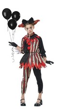 Dark Circus Creepy Clown Joker IT Child Girls Costume