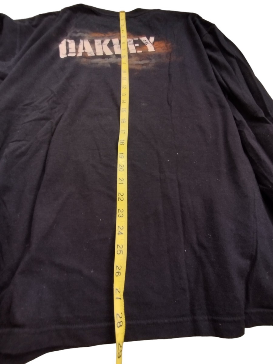 VTG Oakley Software Shirt Cross Bone Skull XL Black USA Made Tech