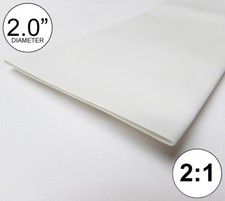 2" ID White Heat Shrink Tube 8 inches 2:1 ratio 2.0" polyolefin feet/ft 50mm