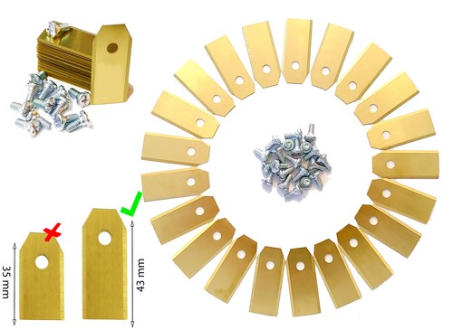 Ersatzmesser Titan 43 mm lang für Husqvarna Automower und Gardena Mähroboter Set - Bild 1 von 16