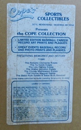 Lou Gehrig Limited Edition Cope Sammlung gerahmte Stat Plakette # 373 von 1000 COA - Bild 8 von 8