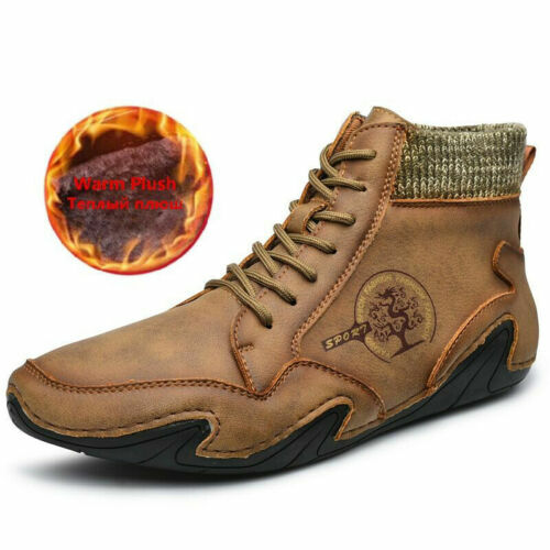 Winter Schneestiefel hochwertige Leder Stiefeletten Warmfell Mode Herrenschuhe - Bild 14 von 20