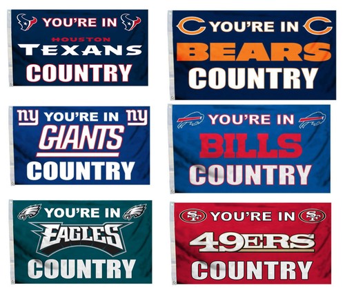 NFL Teams - You're in Country Design 3' x 5' Flag / Banner - 第 1/19 張圖片
