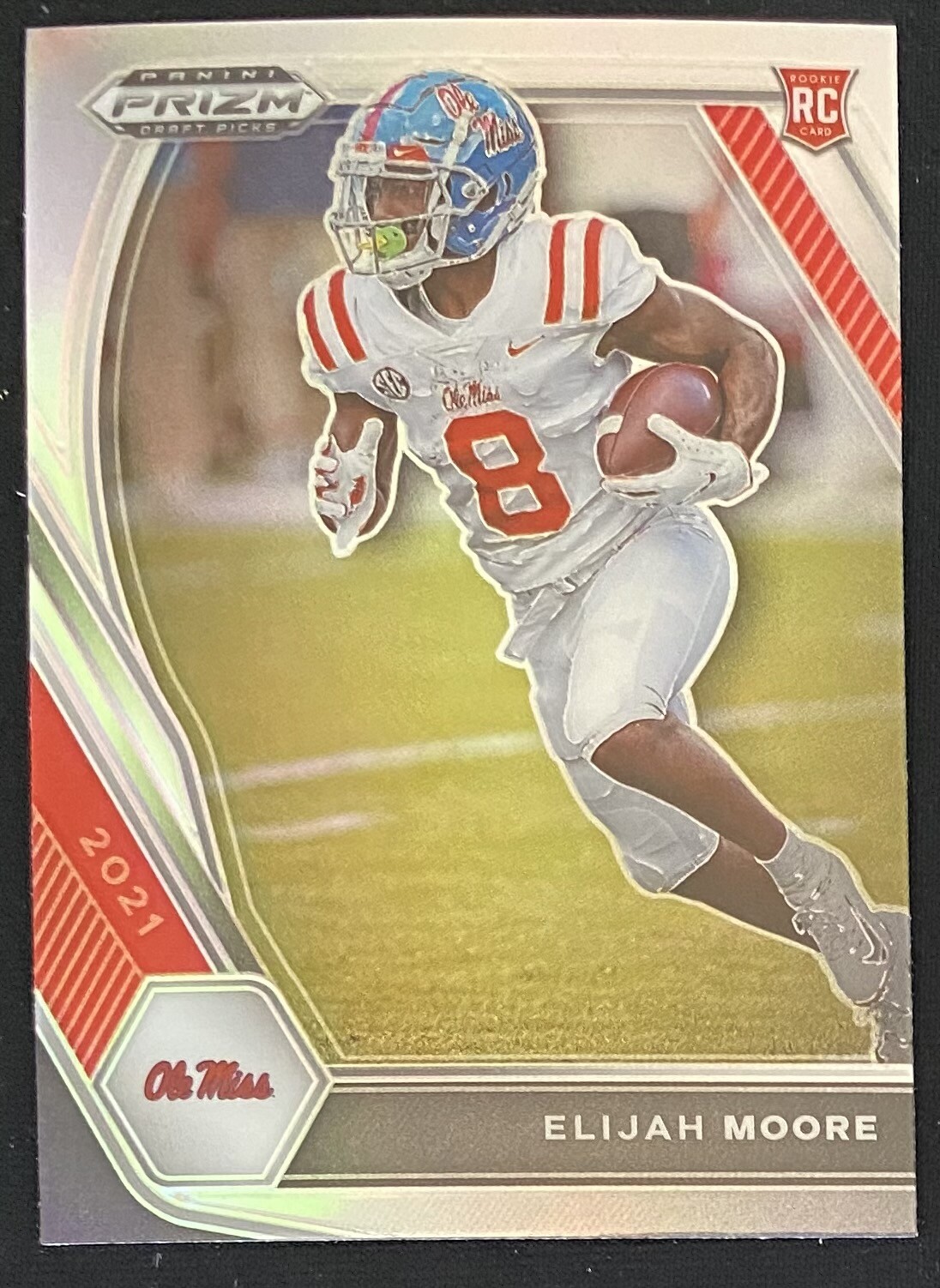 2021 Panini Prizm Elijah Moore RC Silver Prizm #124 Draft Rookie Football Card