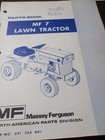 Massey Ferguson MF 7 Lawn Tractor Parts Book circa 1970's — photo 1