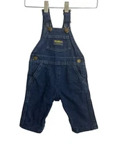 Vintage Osh Kosh Dark Denim Vestbak Overall Pants Size 3/6 Months