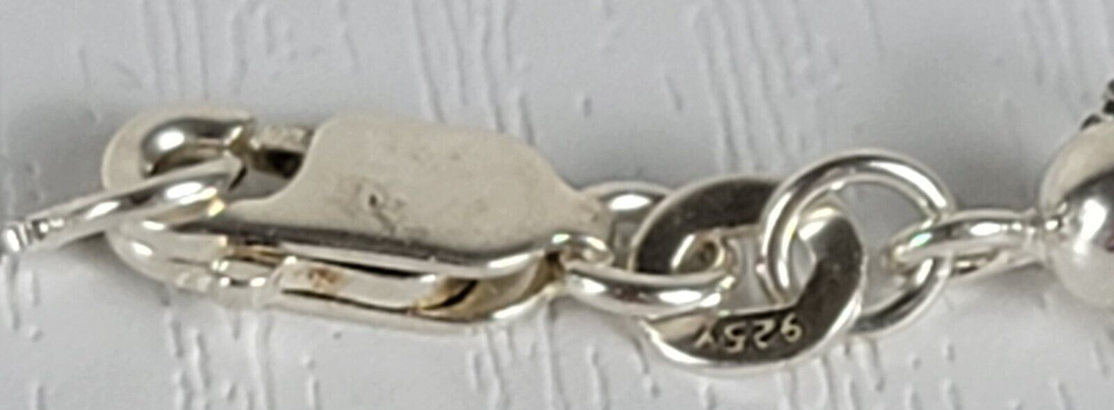 Sterling Silver Chain Solid White Gold Clear Crys… - image 8