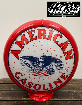 #ad #ad AMERICAN GASOLINE Reproduction 13.5quot; Gas Pump Globe Red Body $175.00