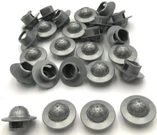 Lego 25 New Flat Silver Minifigure Headgear Helmet Castle w/ Chin Guard Part