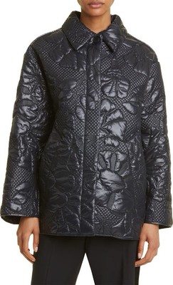 NWT $2300 Cecile Bahnsen Sika Cutout Quilted Coat Jacket - Sz 8