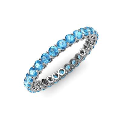 TriJewels Blue Topaz Shared Prong Eternity Ring ctw* 14K Gold  JP:149709