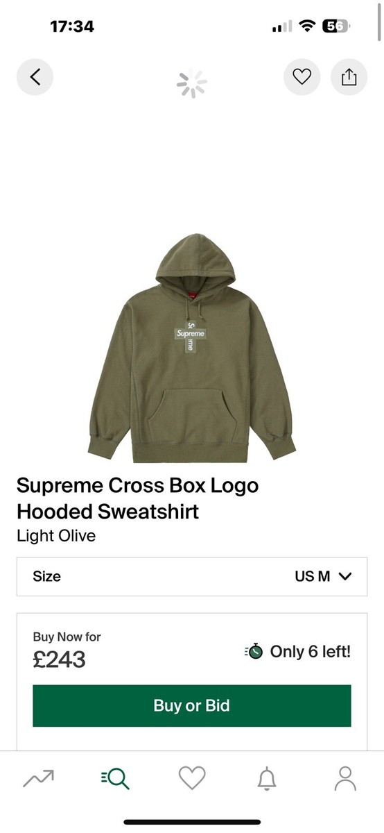 トップス supreme box logo hooded sweatshirt olive Supreme Cross Box Logo Hooded Sweatshirt Light Olive!Medium!FW20