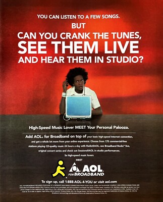 AOL Vintage Magazine Print Advertisement America Online Broadband Internet ISP