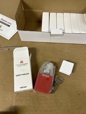 Box of 8 Tradesafe Lockout Tagout Safety PadLock Red #o7 | eBay