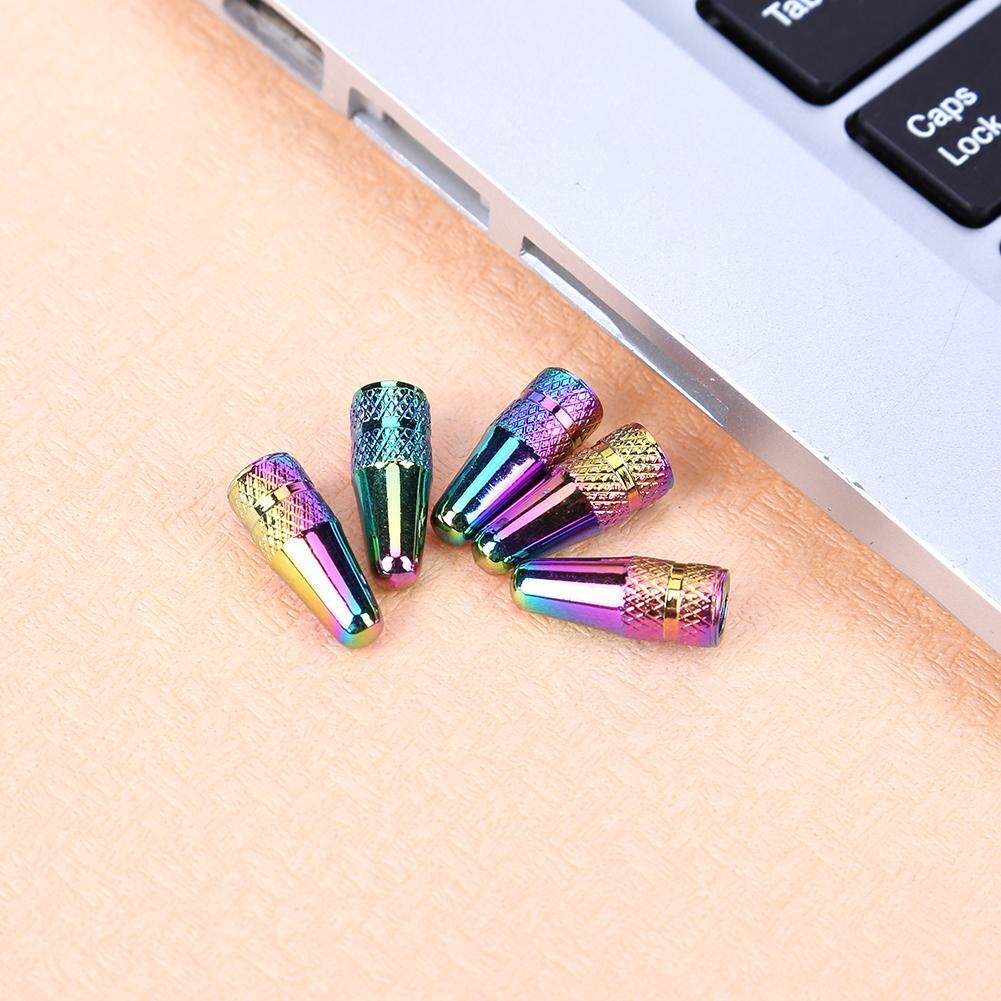 5pcs Bike Valve Caps Rainbow Color Bike Valve Stem Caps Parts for