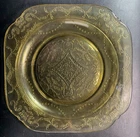 Federal Glass Amber Madrid - Depression Glass - 7.5" square plate - Yellow