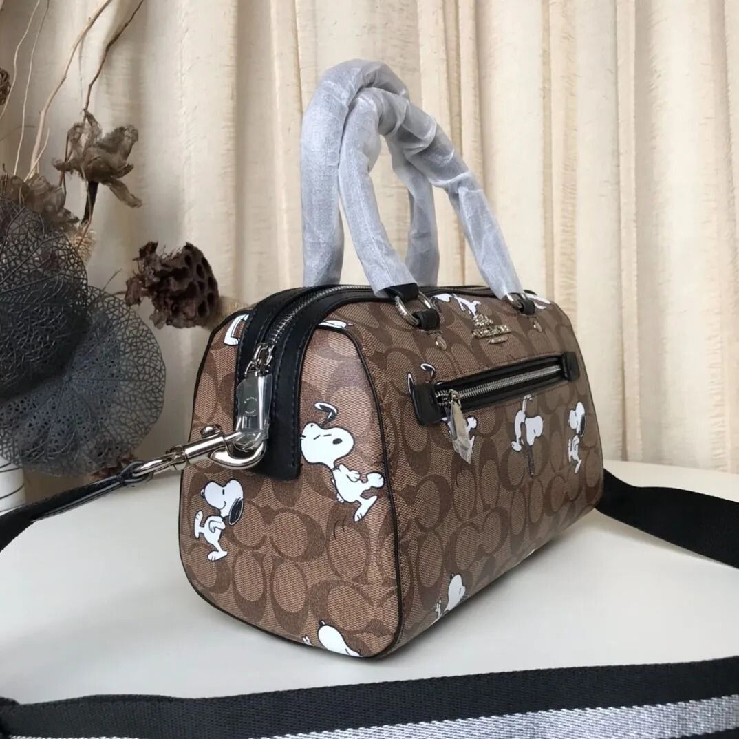 Coach x Peanuts Snoopy Rowan Satchel Bag Hand Boston Tote Coach x Peanuts Snoopy Rowan Satchel Bag Hand Boston Tote