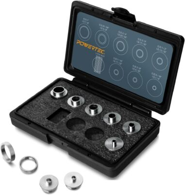 #ad 10 Piece Router Template Bushing Guide Set w Storage Case. Fits Porter Cable ... $24.79
