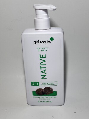 Native Girl Scouts 2-IN-1 Full & Thick Shampoo & Conditioner Thin Mints 16.5 oz