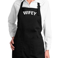 Wifey New Wife Apron Kitchen pockets Chef Cooking BBQ Grill Baking Custom gift