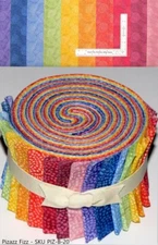 JELLY ROLL Precut Fabric Pizazz Fizz SetB Rainbow Cotton  20 Strips 2.5" X WOF