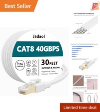 Cat8 Ethernet Cable Outdoor Indoor 30FT High Speed 40Gbps Weatherproof LAN