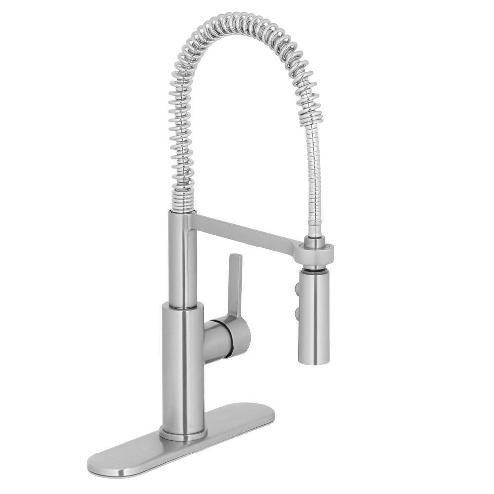 Glacier Bay Statham Single Handle Coil Spring Neck Kitchen Faucet With TurboSpra For Sale Online