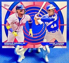 2025 Topps Series 2 SP Dynamic Duos Ronald Acuna Jr. Hank Aaron #DD-16 Braves