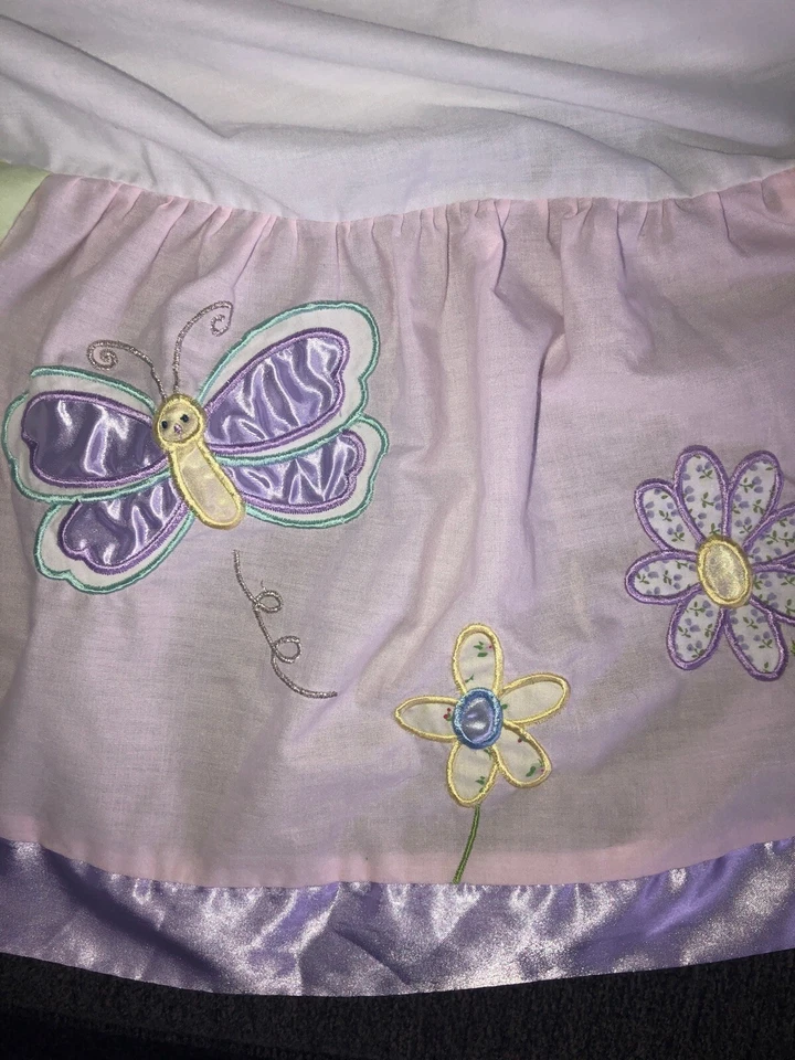 Kidsline Niñas Rosa Cuna Falda Mariposas Flores Ladybugs Setas Caracoles Foto 3 de 4