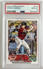 2023 Topps Holiday Corbin Carroll Rookie Card #H113, Diamondbacks PSA 10 (B193)