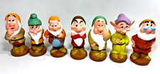 New Disney Compete Set of 7 Dwarfs Vintage NOS Rubber Squeaky Bath Toys