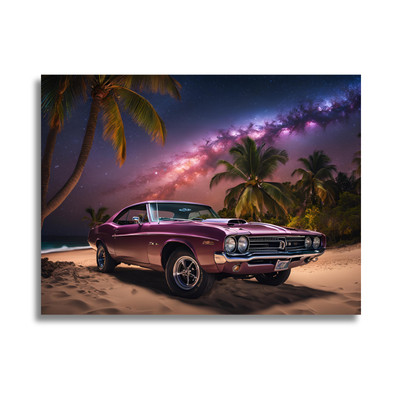 Leinwandbild - Auto - Ambient Design - Man Cave Wandbild - Interieur Dekor