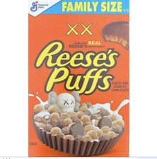 Reese's Puffs Cereal Family Size Limited Edition Rare