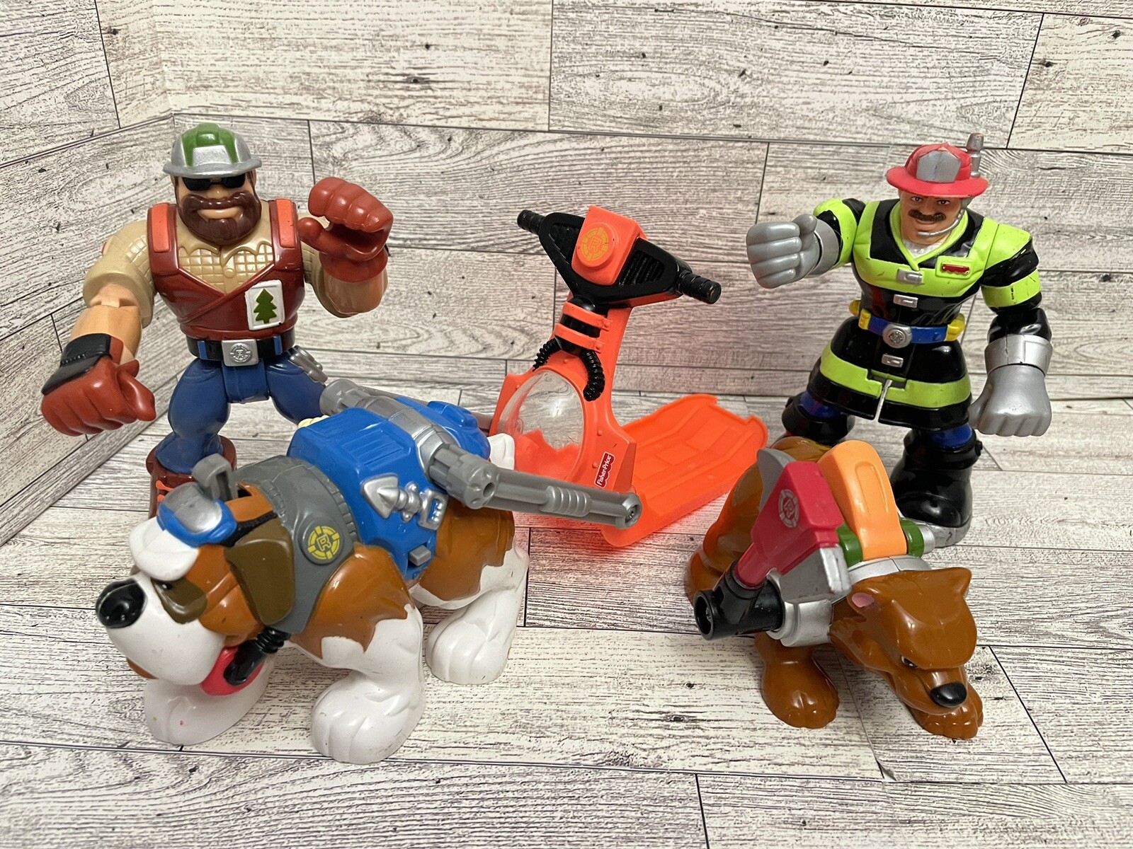 Mattel Fisher Price Rescue Heroes￼ Chunky Action Figures & Animal Toys Lot