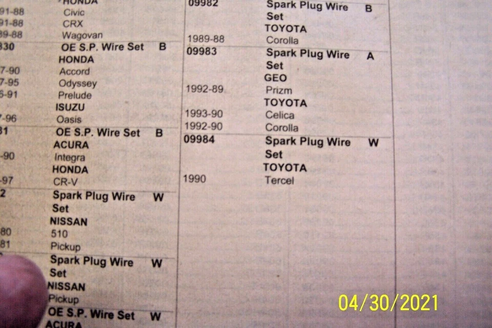 JUEGO DE CABLES ENCHUFE SILICONA BOSCH 09984 TOYOTA TERCEL 1990 N/O/S Foto 3 de 3