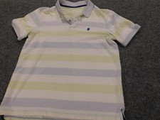 Izod Mens Polo Shirt Large blue advantage stretch striped green