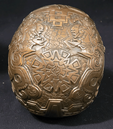 Summit Collection Mayan Bronze Colored Skull Decorative Piece Halloween Prop - Picture 3 of 5