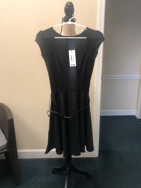 boohoo black skater dress