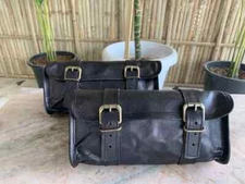 Handlebar Luggage Front Fork Saddle 2 Solid Bags Motorcycle Tool Bag