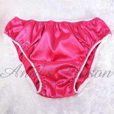 Sissy Satin Panties for MEN - Hot PINK Full Cut Bikini panties S-XXL